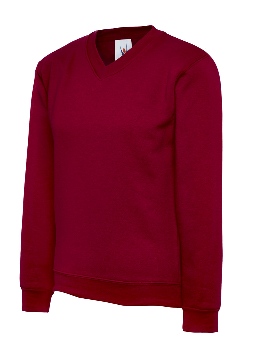 Childrens V Neck Sweatshirt UC206 - Maroon