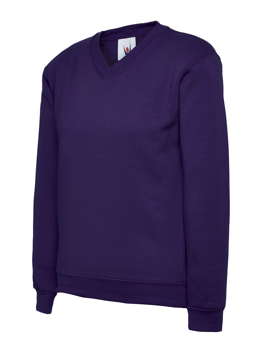 Childrens V Neck Sweatshirt UC206 - Purple