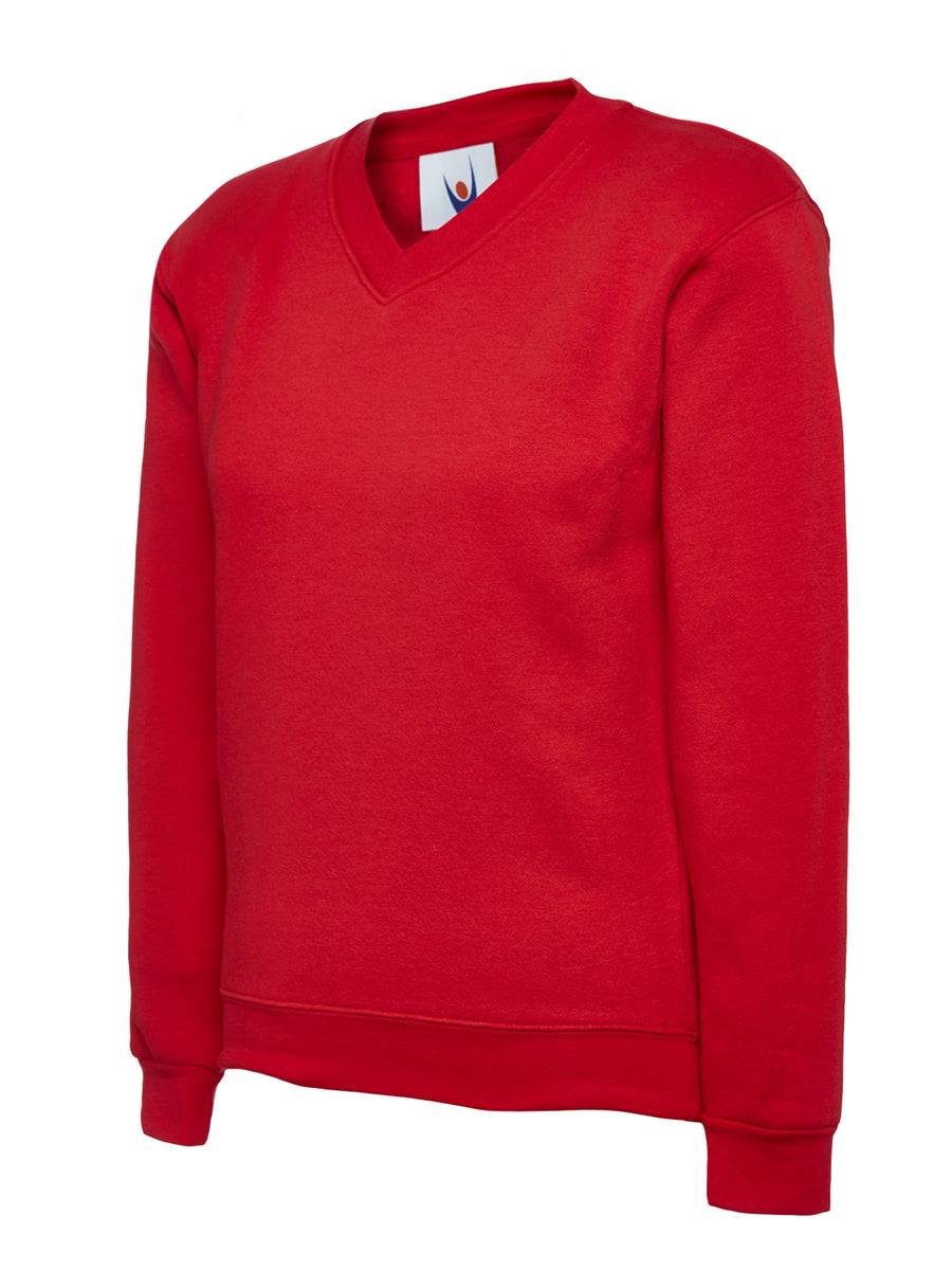 Childrens V Neck Sweatshirt UC206 - Red