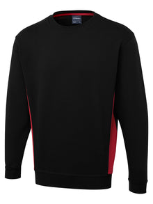 Two Tone Crew New Sweatshirt UC217 - Black/Red