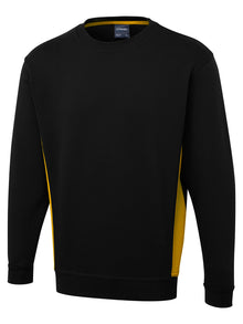 Two Tone Crew New Sweatshirt UC217 - Black/Yellow