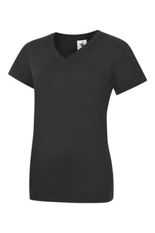 Ladies Classic V Neck T Shirt UC319 - Black
