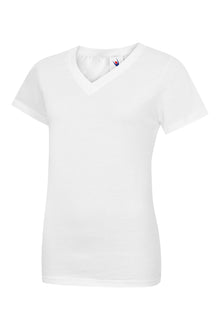 Ladies Classic V Neck T Shirt UC319 - White