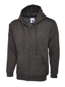 Adults Classic Full Zip Hooded Sweatshirt UC504 - Charcoal