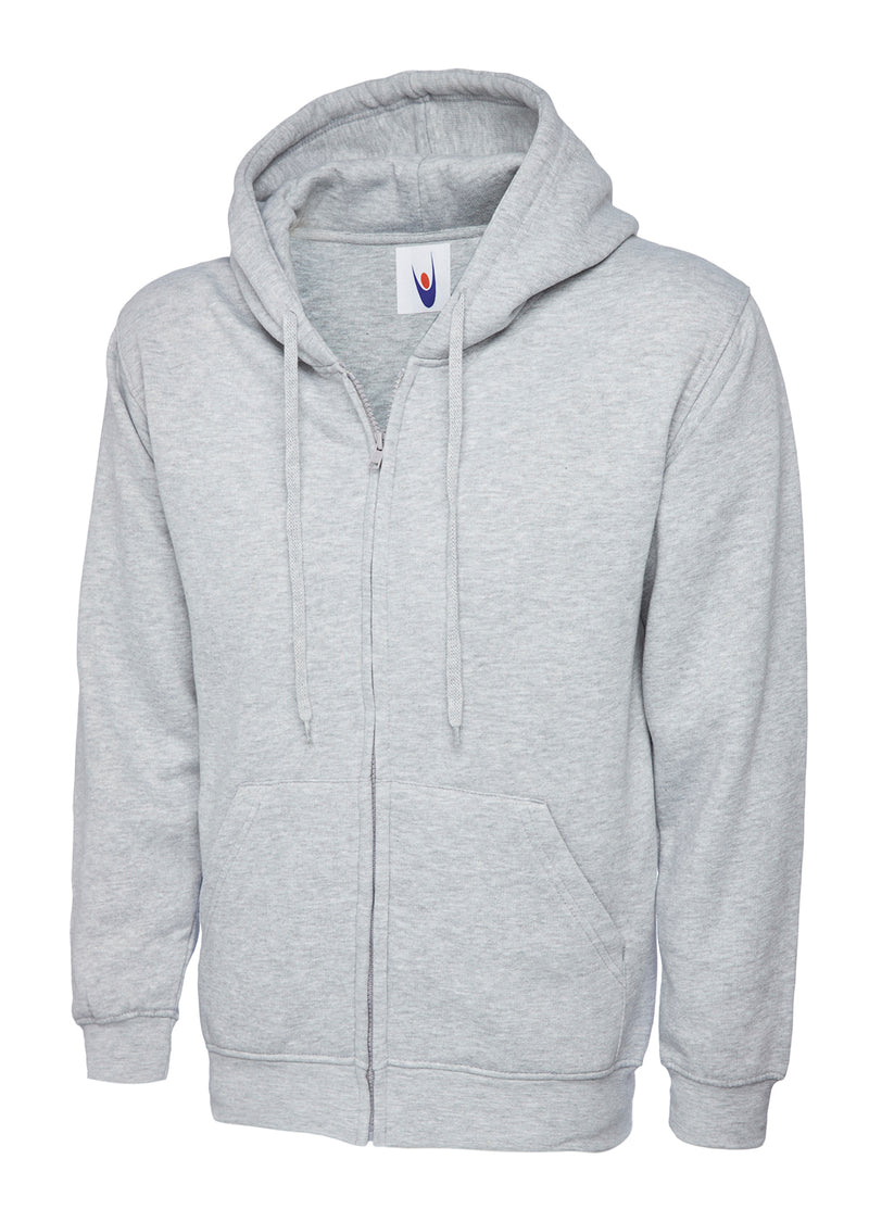 Adults Classic Full Zip Hooded Sweatshirt UC504 - Heather Grey