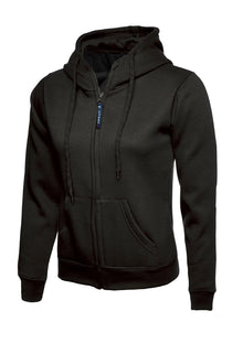 Ladies Classic Full Zip Hooded Sweatshirt UC505 - Black