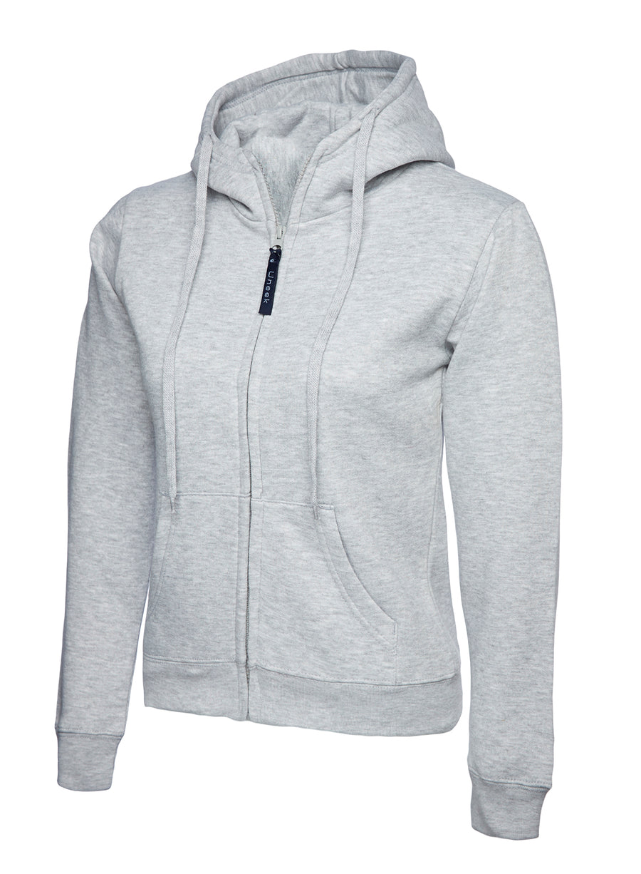 Ladies Classic Full Zip Hooded Sweatshirt UC505 - Heather Grey