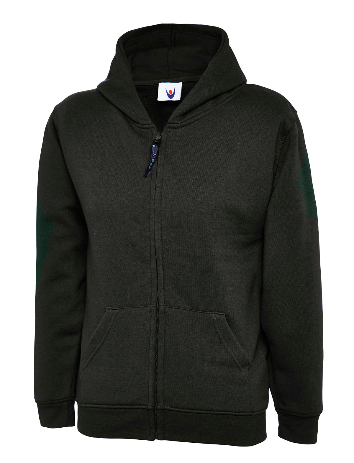 Childrens Classic Full Zip Hooded Sweatshirt UC506 - Black
