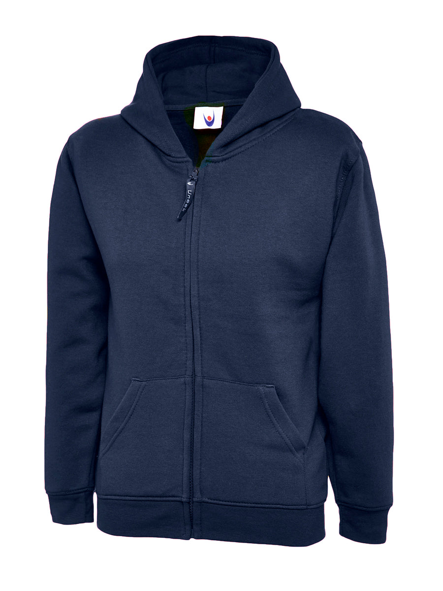 Childrens Classic Full Zip Hooded Sweatshirt UC506 - Navy
