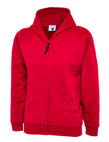Childrens Classic Full Zip Hooded Sweatshirt UC506 - Red