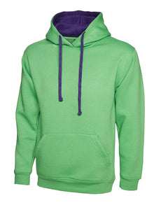 Contrast Hooded Sweatshirt UC507 - Lime/Purple