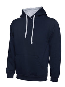 Contrast Hooded Sweatshirt UC507 - Navy/Heather Grey