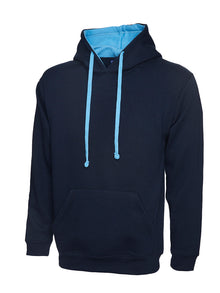 Contrast Hooded Sweatshirt UC507 - Navy/Sky