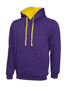 Contrast Hooded Sweatshirt UC507 - Purple/Yellow