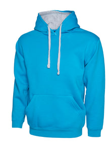 Contrast Hooded Sweatshirt UC507 - Sapphire/Heather Grey