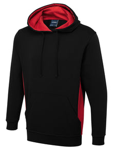 Two Tone Hooded Sweatshirt UC517 - Black/Red
