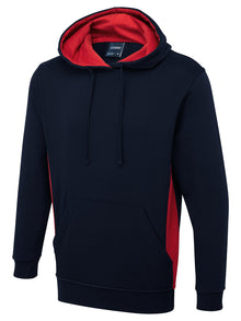 Two Tone Hooded Sweatshirt UC517 - Navy/Red