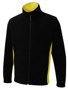 Two Tone Full Zip Fleece Jacket UC617 - Black/Yellow