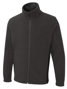 Two Tone Full Zip Fleece Jacket UC617 - Charcoal/Black