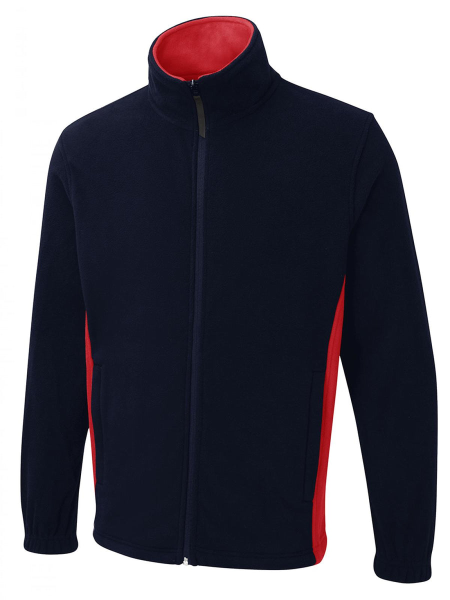Two Tone Full Zip Fleece Jacket UC617 - Navy/Red