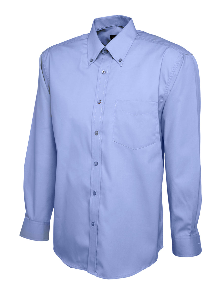 Mens Pinpoint Oxford Full Sleeve Shirt UC701 - Mid Blue