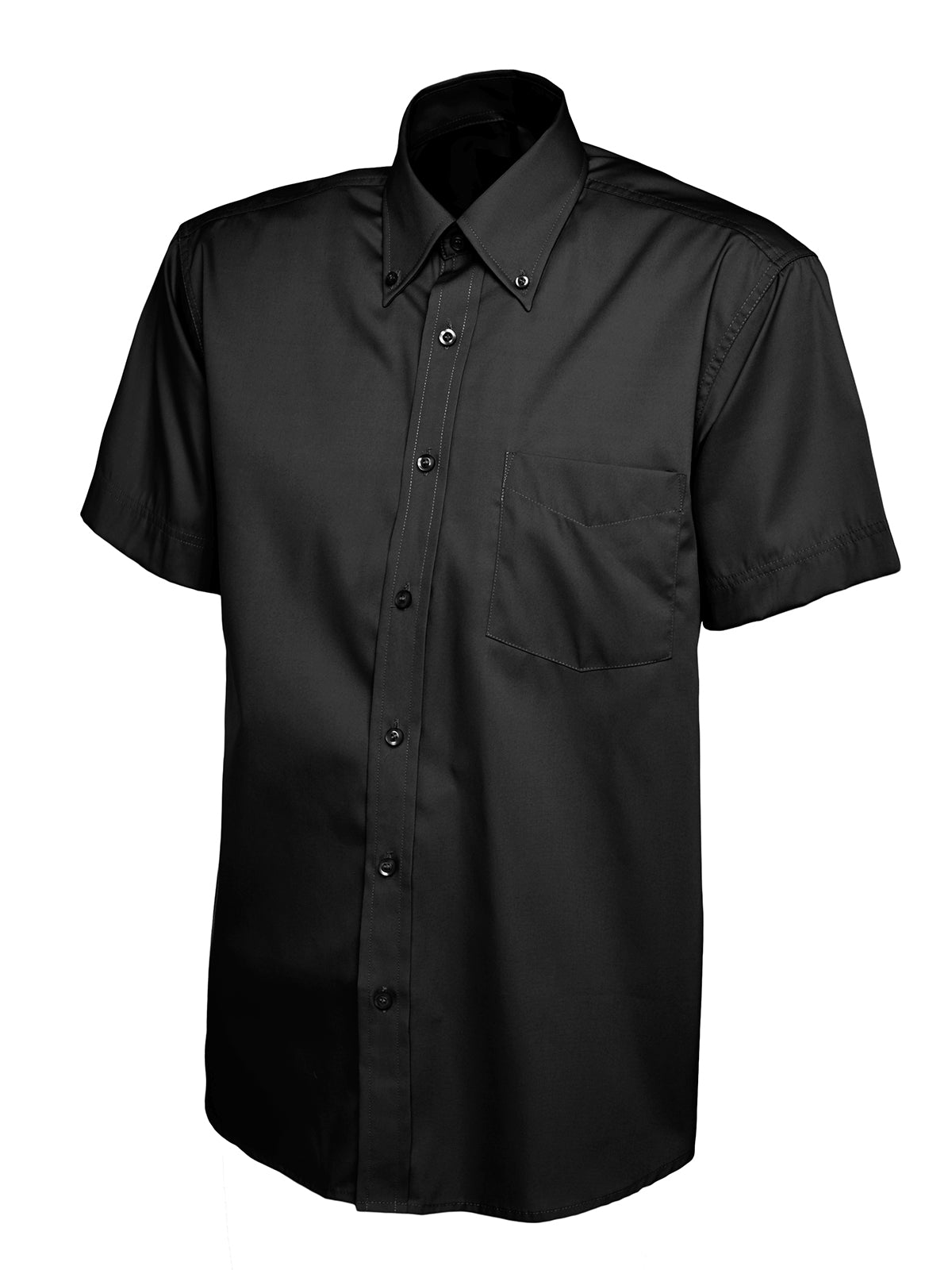 Mens Pinpoint Oxford Half Sleeve Shirt UC702 - Black