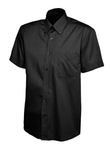 Mens Pinpoint Oxford Half Sleeve Shirt UC702 - Black