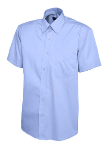 Mens Pinpoint Oxford Half Sleeve Shirt UC702 - Mid Blue