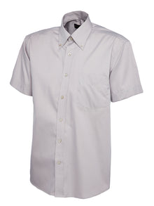 Mens Pinpoint Oxford Half Sleeve Shirt UC702 - Silver Grey