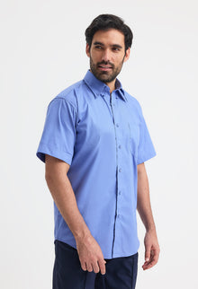 Mens Pinpoint Oxford Half Sleeve Shirt UC702 - lifestyle model