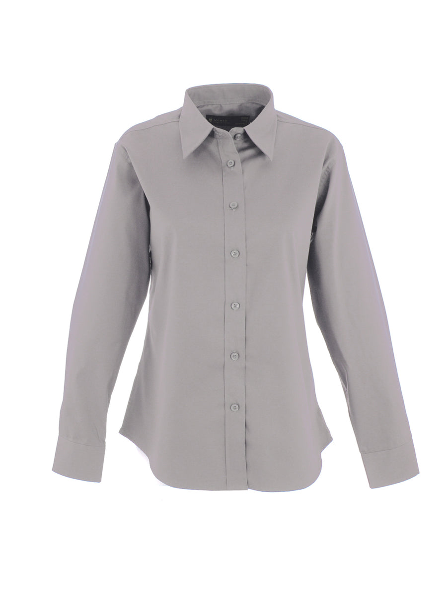 Ladies Pinpoint Oxford Full Sleeve Shirt UC703 - Silver Grey
