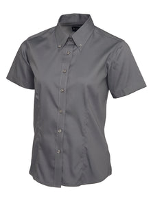 Ladies Pinpoint Oxford Half Sleeve Shirt UC704 - Charcoal