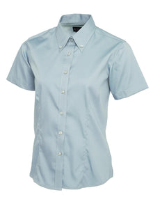 Ladies Pinpoint Oxford Half Sleeve Shirt UC704 - Light Blue