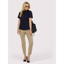 Ladies Pinpoint Oxford Half Sleeve Shirt UC704 - model