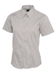 Ladies Pinpoint Oxford Half Sleeve Shirt UC704 - Silver Grey