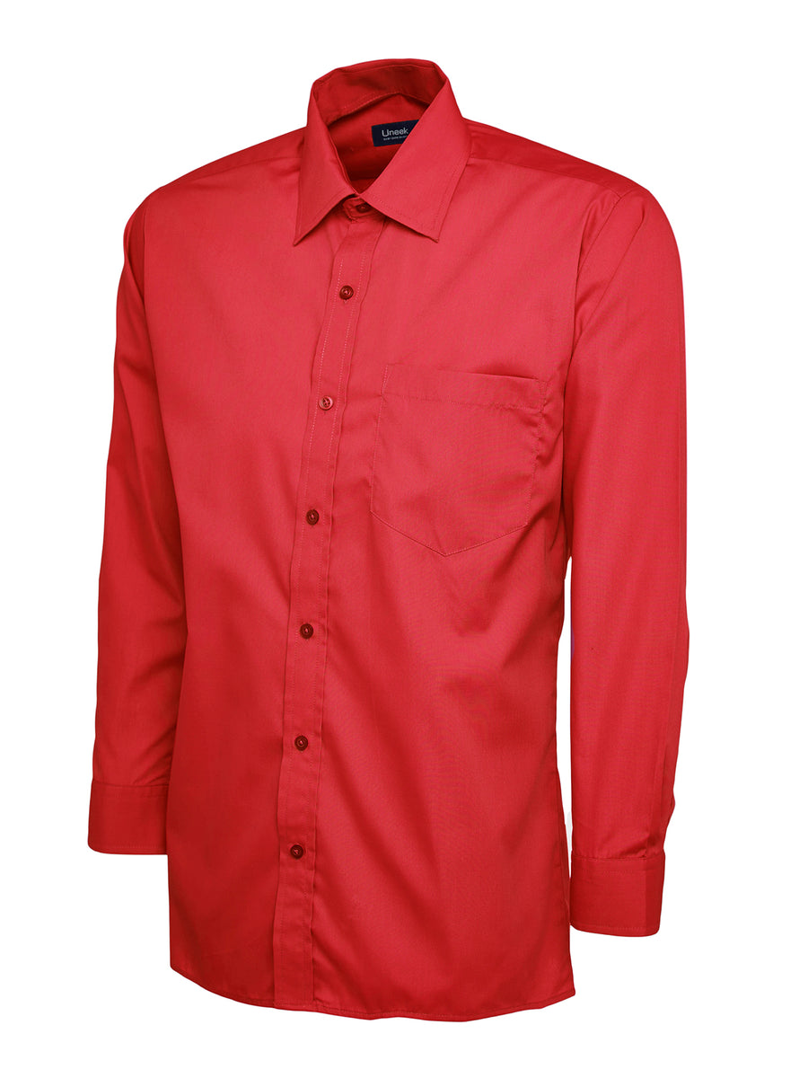 Mens Poplin Full Sleeve Shirt UC709 - Red
