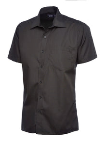 Mens Poplin Half Sleeve Shirt UC710 - Black