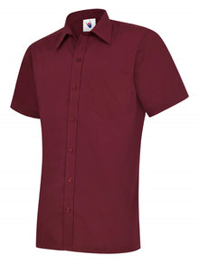 Mens Poplin Half Sleeve Shirt UC710 - Burgundy