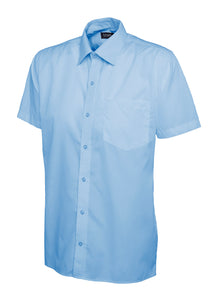 Mens Poplin Half Sleeve Shirt UC710 - Light Blue