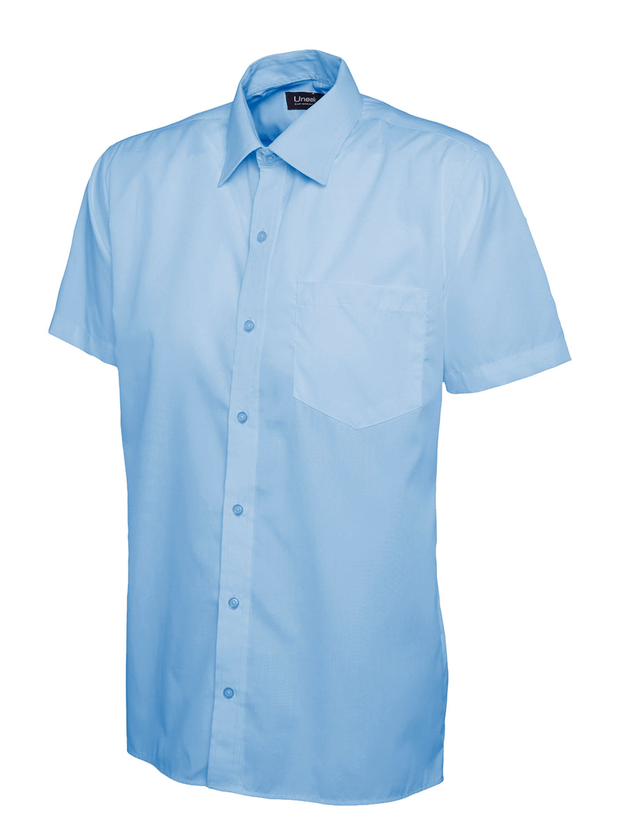 Mens Poplin Half Sleeve Shirt UC710 - Light Blue