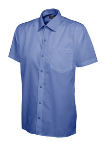 Mens Poplin Half Sleeve Shirt UC710 - Mid Blue