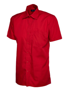 Mens Poplin Half Sleeve Shirt UC710 - Red