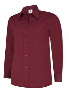 Ladies Poplin Full Sleeve Shirt UC711 - Burgundy