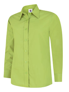 Ladies Poplin Full Sleeve Shirt UC711 - Lime