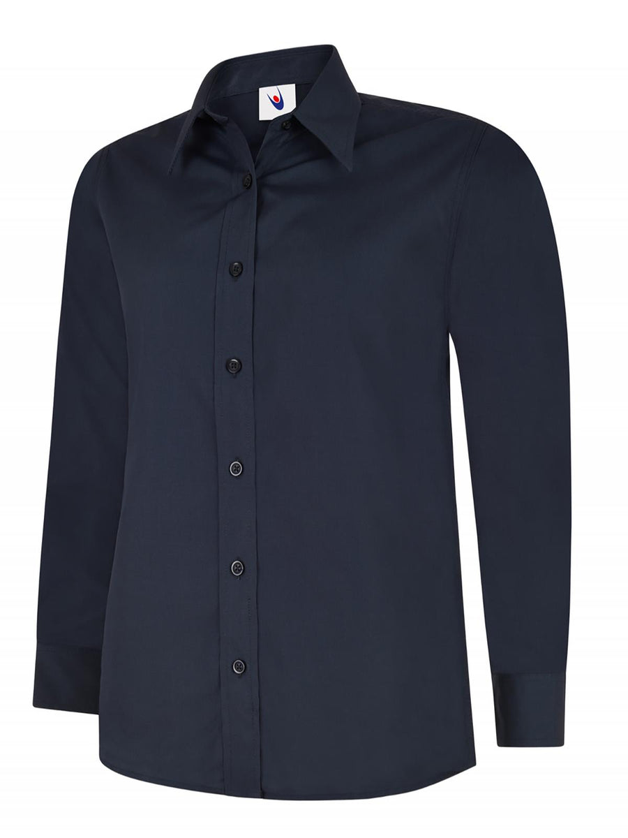 Ladies Poplin Full Sleeve Shirt UC711 - Navy
