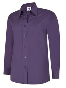 Ladies Poplin Full Sleeve Shirt UC711 - Purple