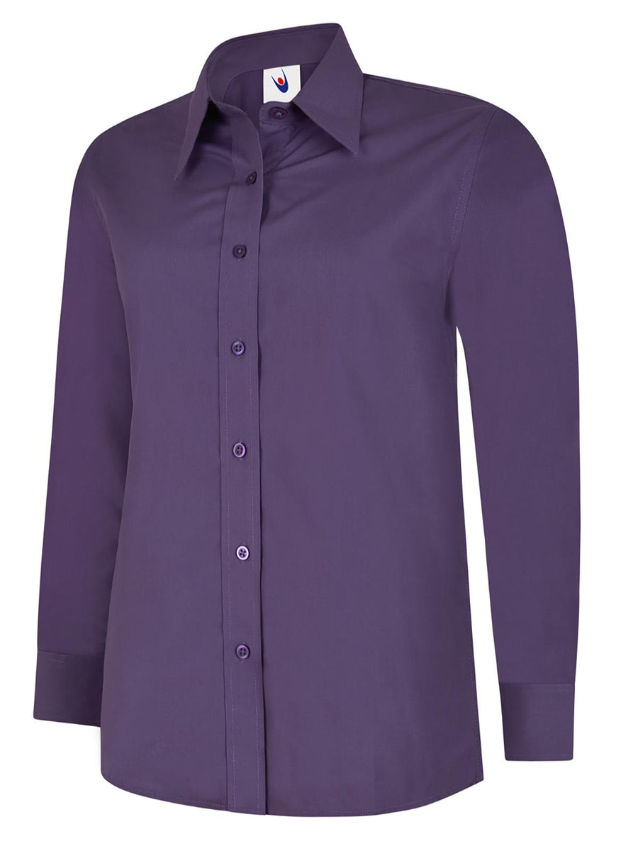 Ladies Poplin Full Sleeve Shirt UC711 - Purple