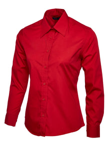 Ladies Poplin Full Sleeve Shirt UC711 - Red