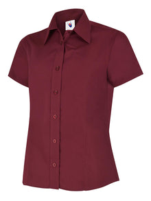 Ladies Poplin Half Sleeve Shirt UC712 - Burgundy
