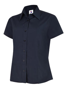 Ladies Poplin Half Sleeve Shirt UC712 - Navy